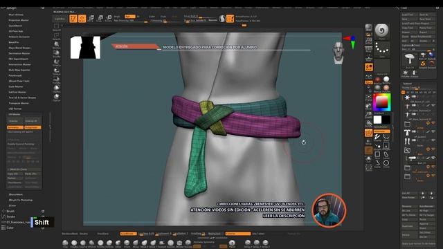 Ronin 87: Polygroups + Remesh + Mapeado UV (UVMaster) - Tutorial: Modelado 3D en #zbrush смотреть онлайн