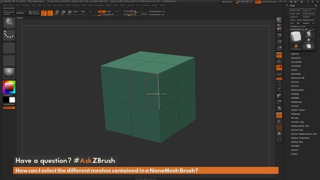 #AskZBrush: “How can I select the different meshes contained in an NanoMesh Brush?” смотреть онлайн