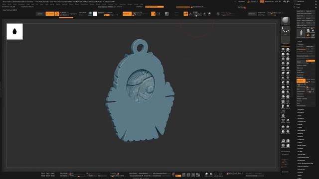 Hollowing out the backside of a pendant in Zbrush смотреть онлайн