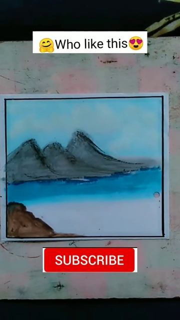 😱cool mountain scenery 😎#shorts#art#drawing#painting#scenery#sketch# смотреть онлайн