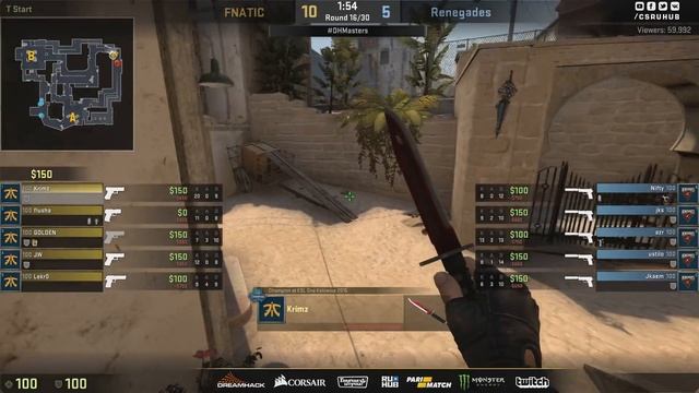 Fnatic vs Renegades - DreamHack Marceille - map1 - de_mirage [yXo, SleepSomeWhile] смотреть онлайн