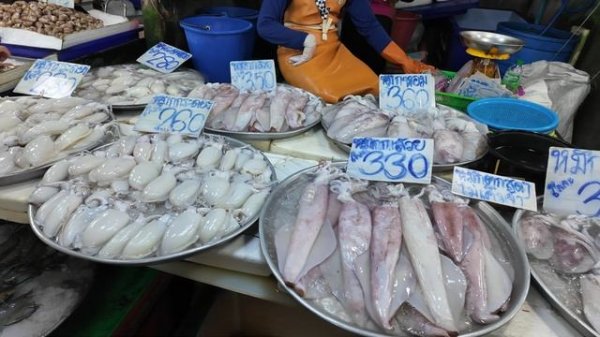 Чистый четверг православная церковь в Паттайе. Рыбный рынок  Lan Pho Na Kluea market.