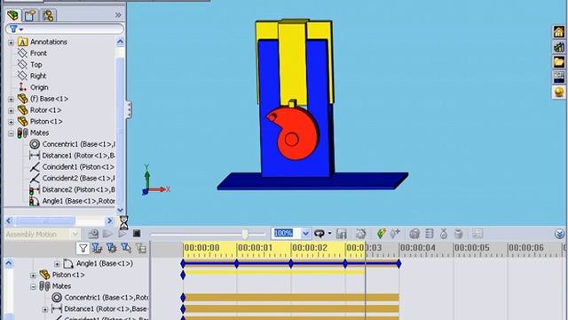 solidworks 2009 Animator Motion Study Using Angular Mates смотреть онлайн