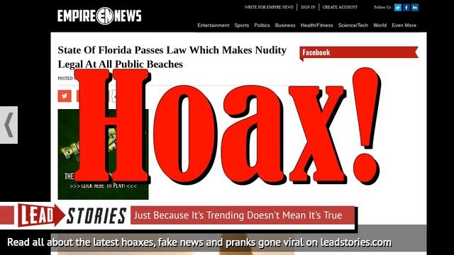Fake News: State Of Florida Did NOT Pass Law Which Makes Nudity Legal At All Public Beaches смотреть онлайн