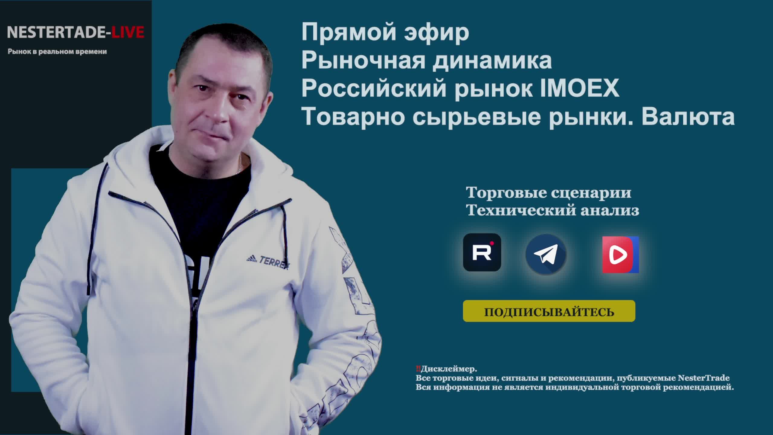 🔷 Хорошая коррекция в пятницу. Акции Московской биржи подешевели | IMOEX RTS  |BTC BR ES |