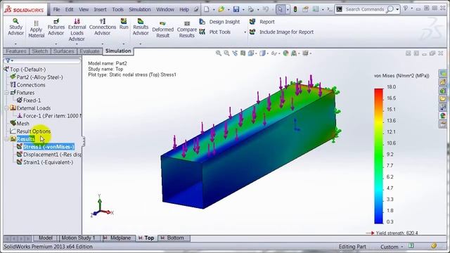 SolidWorks Simulation: Offset Definition of Shell Elements смотреть онлайн