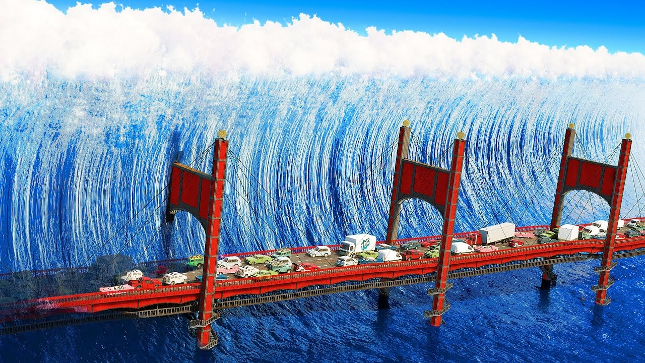 Гигантское цунами ПРОТИВ Моста