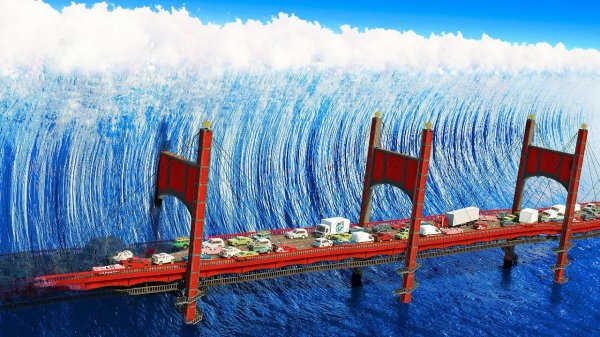 Гигантское цунами ПРОТИВ Моста