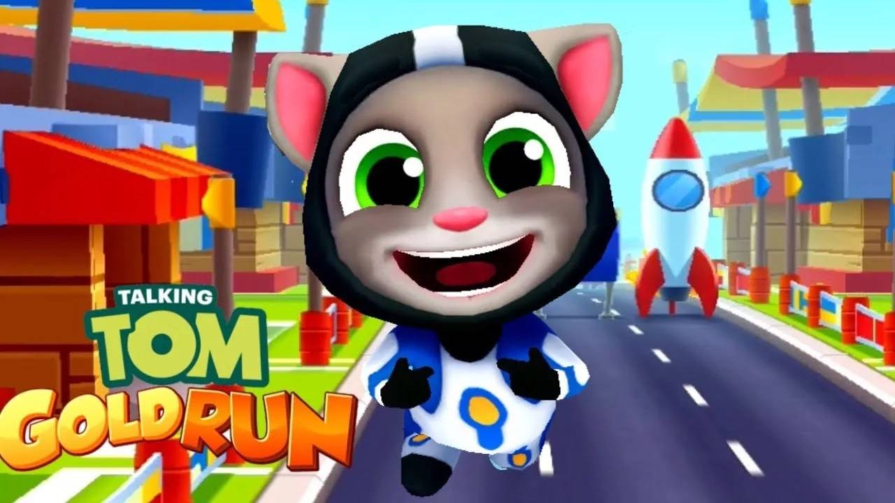 Говорящий кот Том космонафт! собираем золото! золотая гонка кота Тома.Talking Tom Gold Run смотреть онлайн