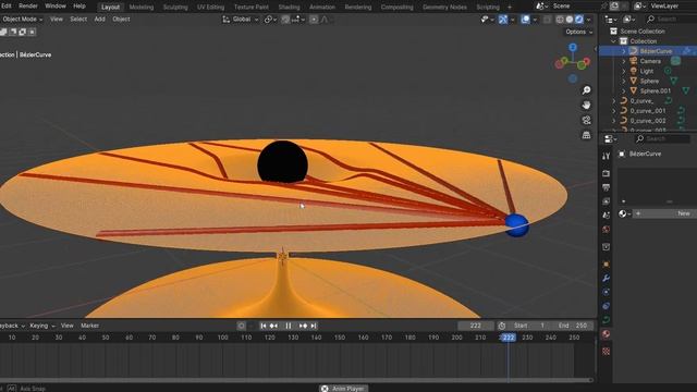 Animation Black Hole : light in geodetic path, in Blender 3D смотреть онлайн