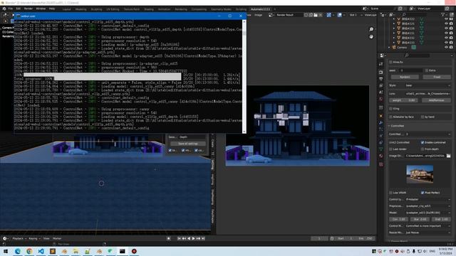 SDwebuitools can add AI image by using compositing depth rendering image to any scene in Blender смотреть онлайн