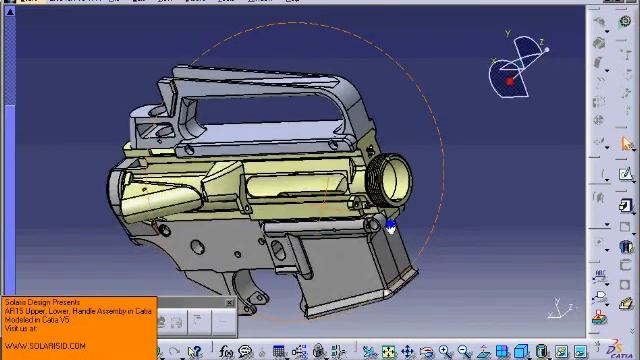AR15 5.56mm NATO Assault Rifle Upper Lower Handle Assembly in CATIA by SOLARIS DESIGN смотреть онлайн