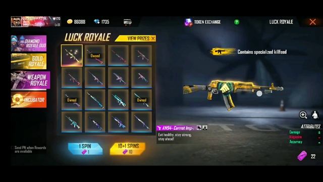 FREE FIRE WEAPON ROYAL AN94 SPIN TRICK എന്റെ OLIVIA നീ പൊളിയാടി HOW TO WIN ANY RARE ITEMS смотреть онлайн