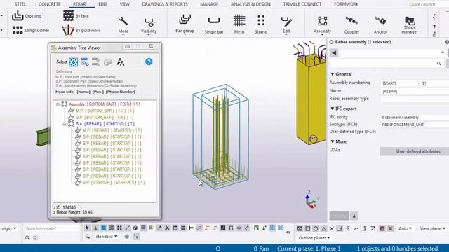 Assembly Tree Viewer and Rebar Assembly in Tekla Structures смотреть онлайн