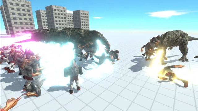 Godzilla Rex Vs 100 Mutant Primates Apes Animal Revolt Battle Simulator