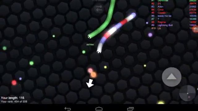 Неудача в Slither.io