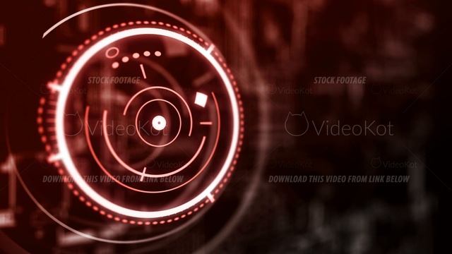 Circular hologram interface loop, red hud abstraction смотреть онлайн