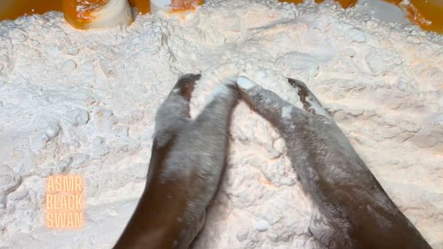 🧡Orange Squeaky ASMR Baking Soda Crush #satisfying