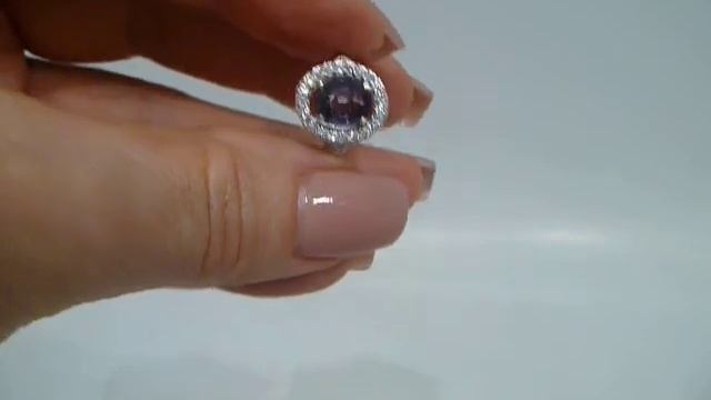 Кольцо с натуральной Titanium Purple шпинелью 1.61 Ct Размер 16.5 Серебро 925