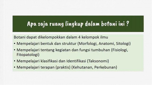 Farmaka Project : Botani - Pendahuluan (hubungan Ilmu Botani Dengan Pertanian)