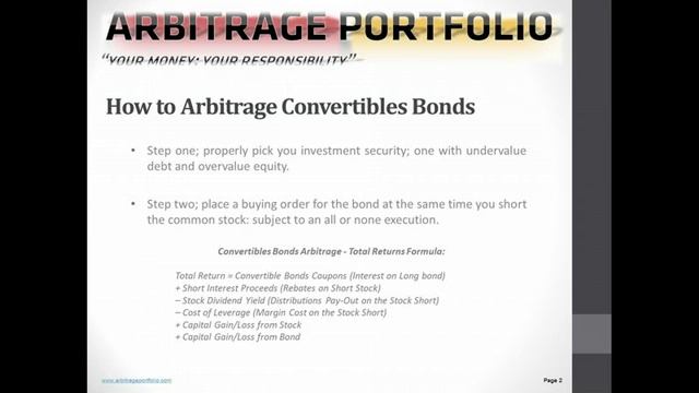 Convertible Bond Arbitrage | ArbitragePortfolio.com смотреть онлайн
