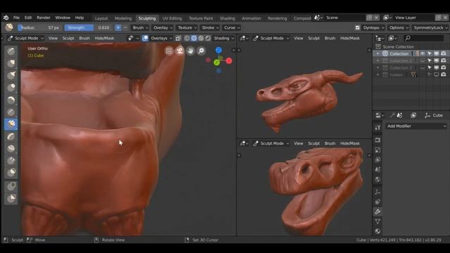 dragon head speedsculpt (BLENDER 2.8) смотреть онлайн