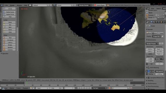 FLAT EARTH ANIMATION BLENDER 3D 1080p 60 fps. смотреть онлайн