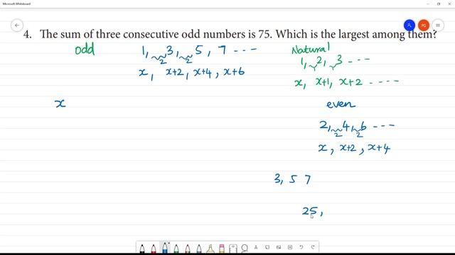 Class 8 TN Maths 3 ALGEBRA Exercise 3.7 4. The sum of three consecutive odd numbers is 75. Which смотреть онлайн