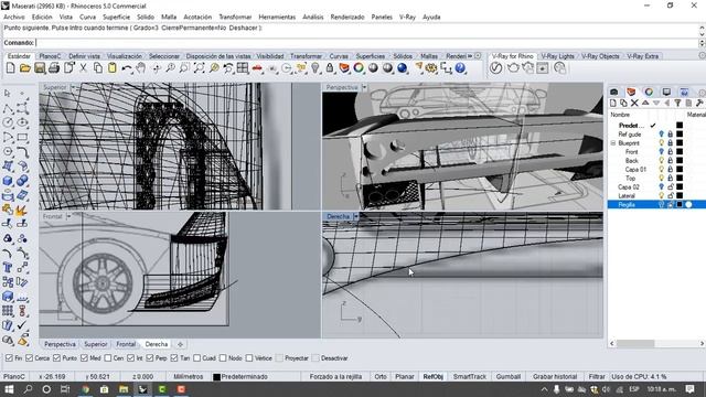 maserati mc12 modeling in Rhinoceros - Time Lapse - смотреть онлайн