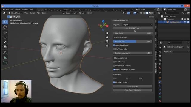 Quadremesher Fast Retopology Study In Blender