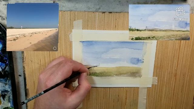 361) Watercolor Painting From A Photo: Tiny Beach  Tutorial