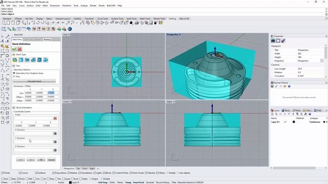 BobCAM for RHINO | Video 7 Stock Wizard and Machine Setup смотреть онлайн