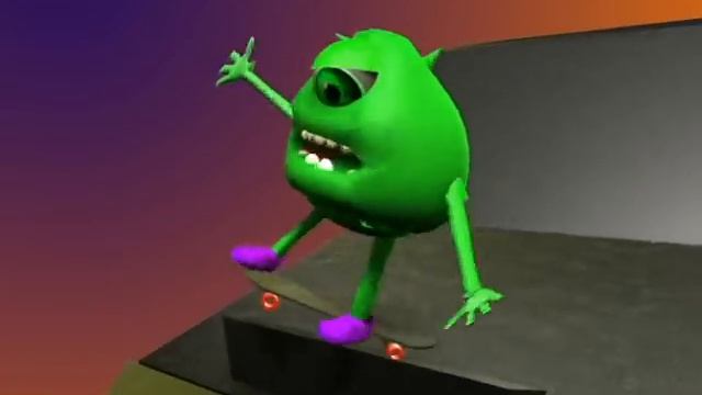 Monsters Inc Mike // Quick little Skateboard Jump смотреть онлайн