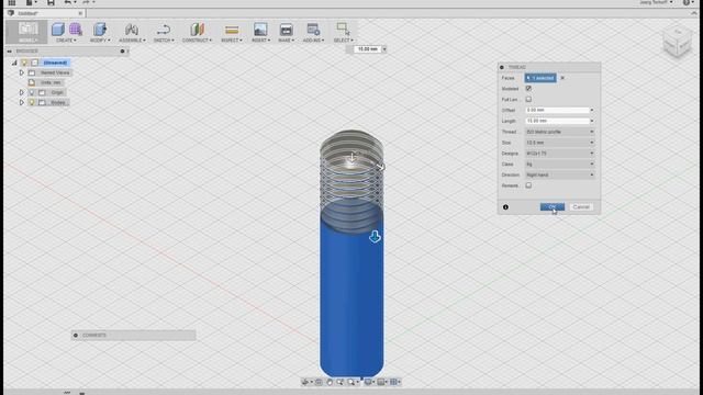 Fusion 360 - thread optimization for 3D printing смотреть онлайн