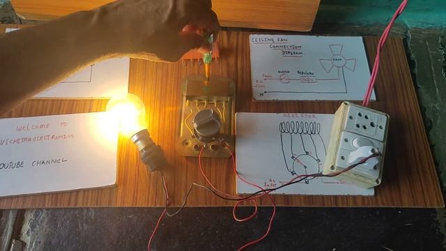Ceiling Fan Connection (or) Light Dimmer With Regulator (manual). పై ఫ్యాన్ రెగ్యులేటర్ వైరింగ్