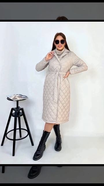 Стеганое пальто. Арт. 1108 (cream) смотреть онлайн