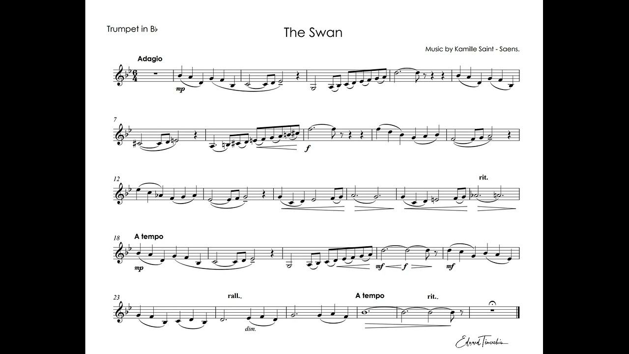 Saint - Saens, Camille - The Swan (Le Cygne) - Sergei Nakariakov trumpet Bb