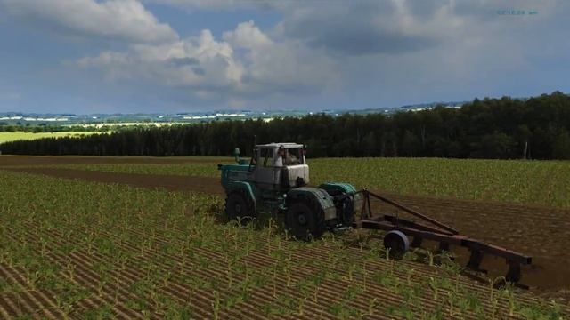 Т-150К и ПЛН-5_35. Пашем после уборки кукурузы на силос. смотреть онлайн