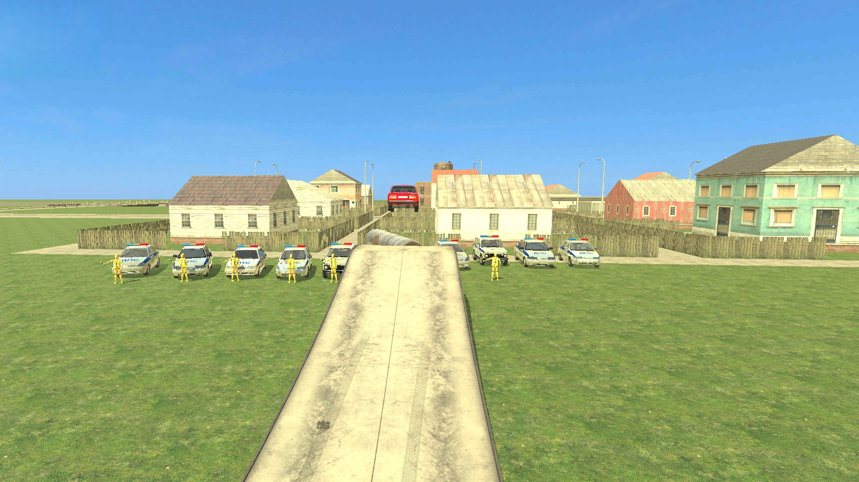 Полиция никого не пускает в деревню. Перелететь на машине армию дпс и трубы- ваз краш тест симулятор смотреть онлайн