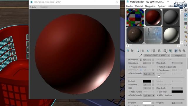 3D MAX VRAY MATERIAL PLASTIC SEMI-POLISHED TUTORIAL смотреть онлайн