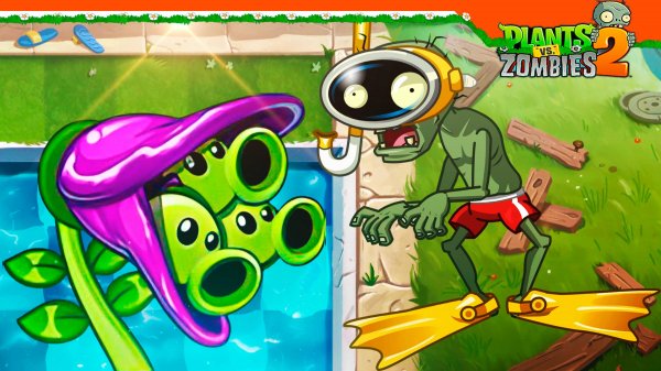 🍄 НОВОЕ РАСТЕНИЕ МОРСКОЙ ТРОЙНОЙ ГОРОХОСТРЕЛ SEASHOOTER💣 Plants vs Zombies 2 Растения против зомби