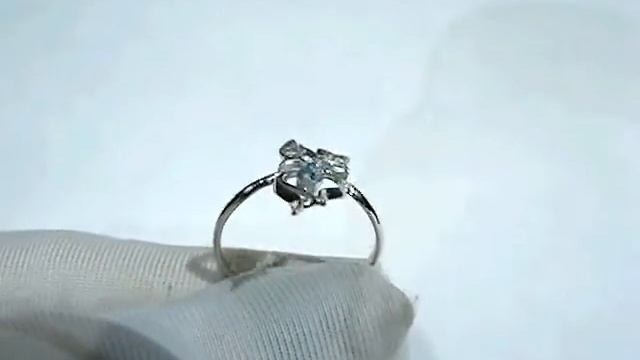 Серебряное кольцо 925 пробы с топазом, фианитом, 2200000355485 смотреть онлайн