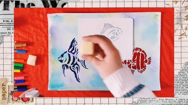 "КРАСА МОРСЬКИХ ГЛИБИН" малювання через трафарет по вологому паперу смотреть онлайн