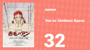 Энн из Зелёных Крыш 32 серия (аниме-сериал, 1979)
