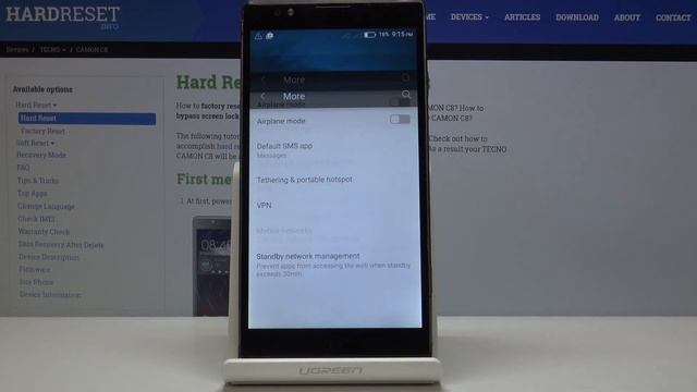 How To Enable Flight Mode In Tecno Camon C8 - Airplane Mode