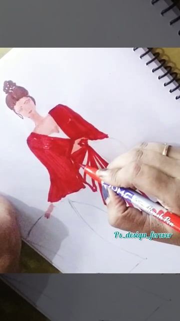 Kimono Top With Tulip Skirt| Indowestern Dress|#illustration#onlineclasses #ytshortsindia #trending