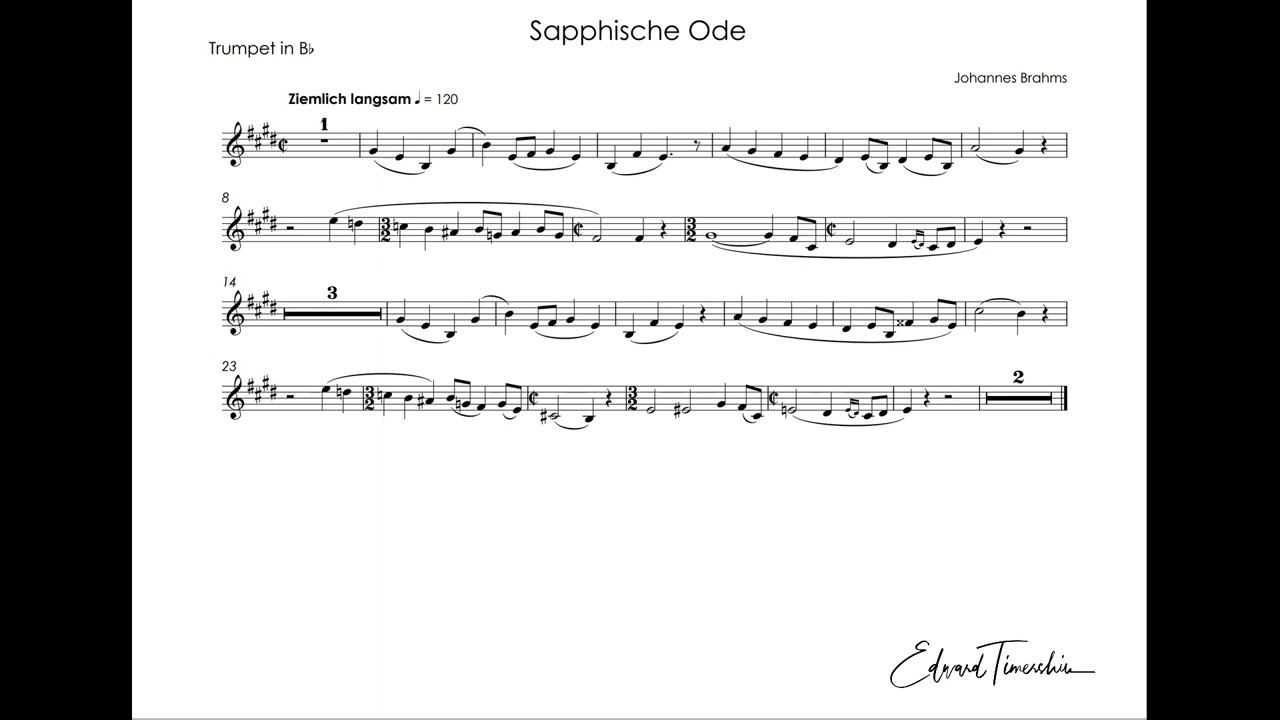 Brahms, Johannes - Sapphische ode - S. Nakaryakov trumpet Bb смотреть онлайн