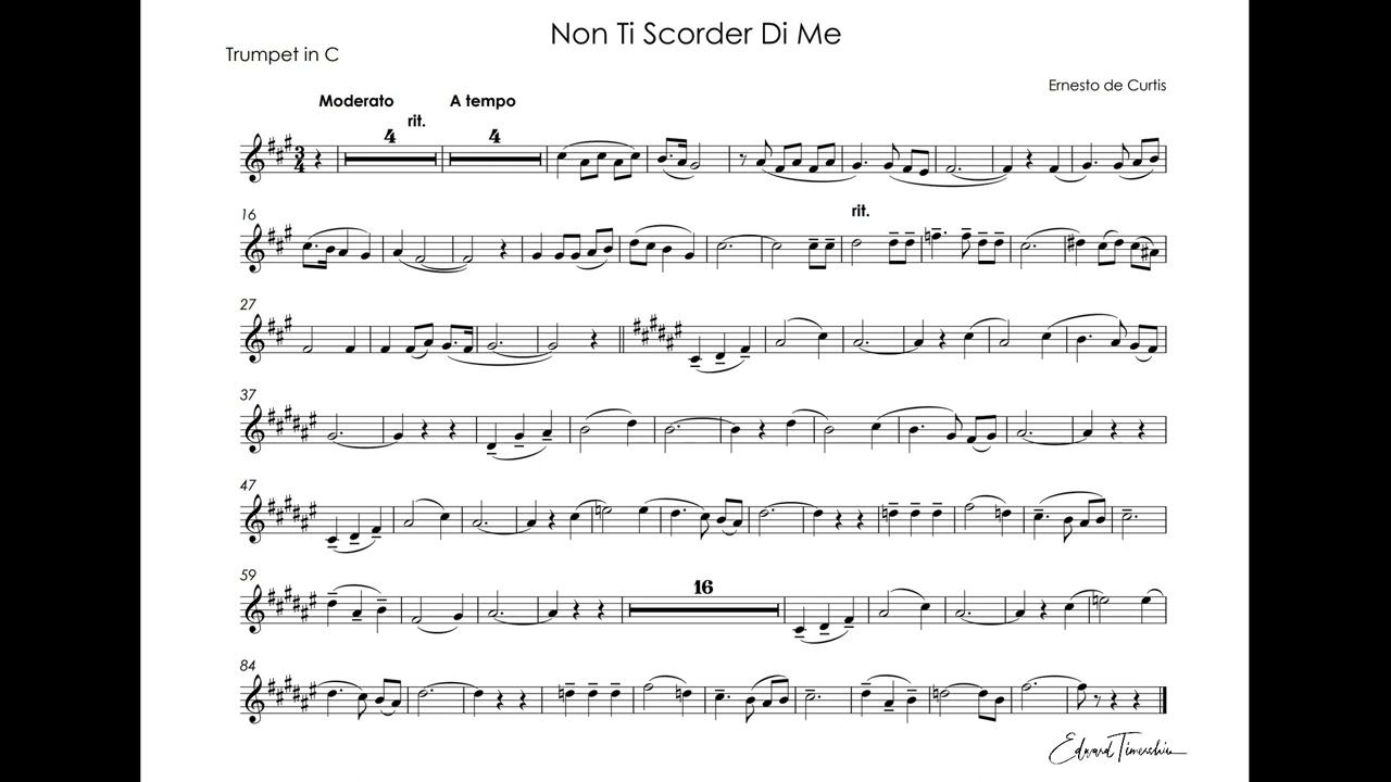 Curtis, Ernesto - Non ti scordar di me - Sergei Nakaryakov trumpet C смотреть онлайн
