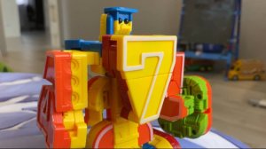 Трансформер:- робот из цифр, распаковка, цифры трансформеры, цифработ,  Super Hero Man.