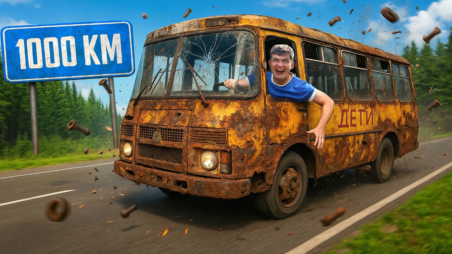 1000км на Ржавом ШКОЛЬНОМ АВТОБУСЕ! смотреть онлайн